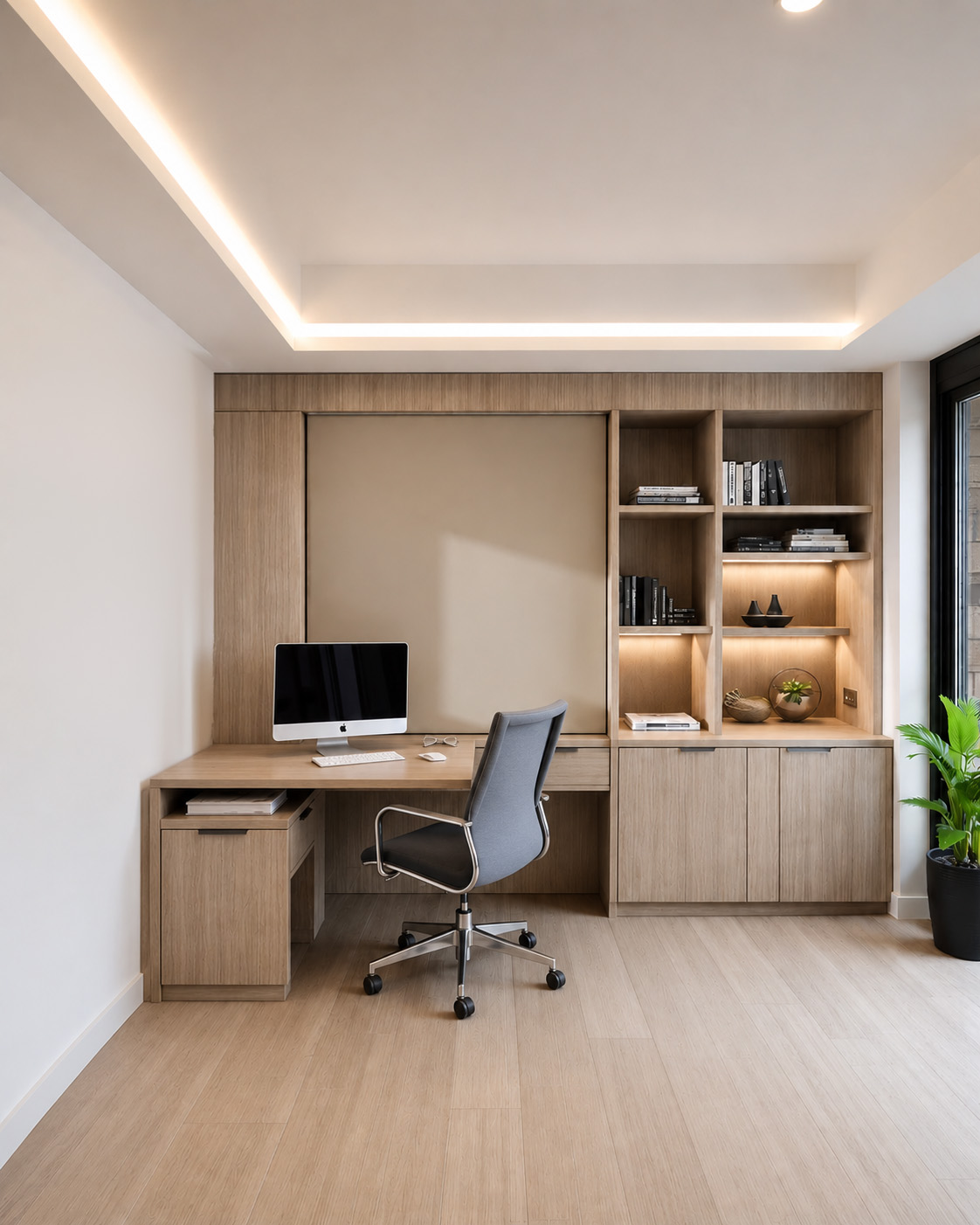 Estudio en Casa — Escritorio + Biblioteca